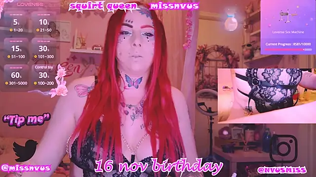 Squirtqueenmissnvus online show from November 10, 2024, 9:14 pm